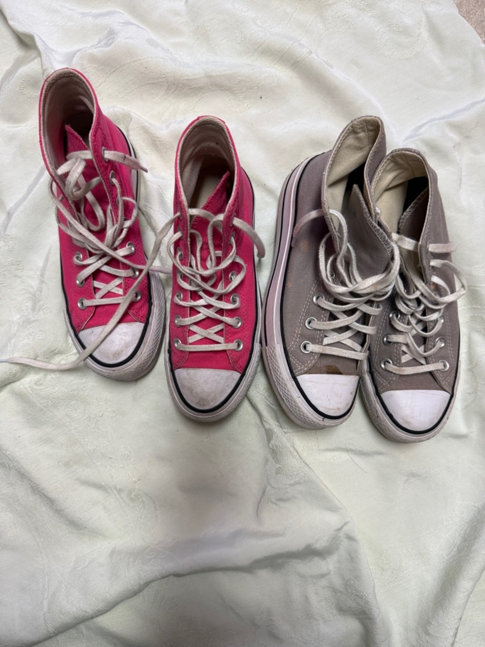 Bundle of 2 Converse platform sole High-Top Sneakers in Pink and grey - Picture 2 of 7